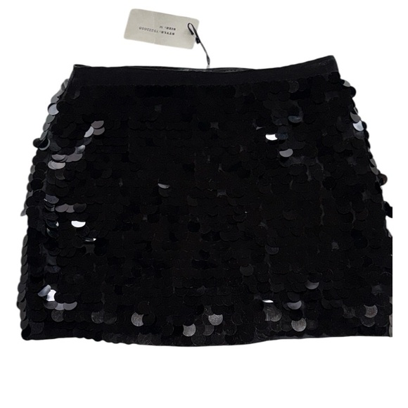 Shinestar Black Sequin Mini Skirt Large Round Sequins Size Medium - Picture 5 of 13